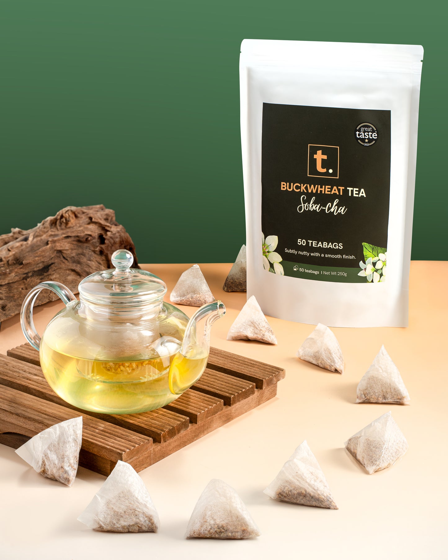 Buckwheat tea soba-cha 50 teabags with teabags and tea