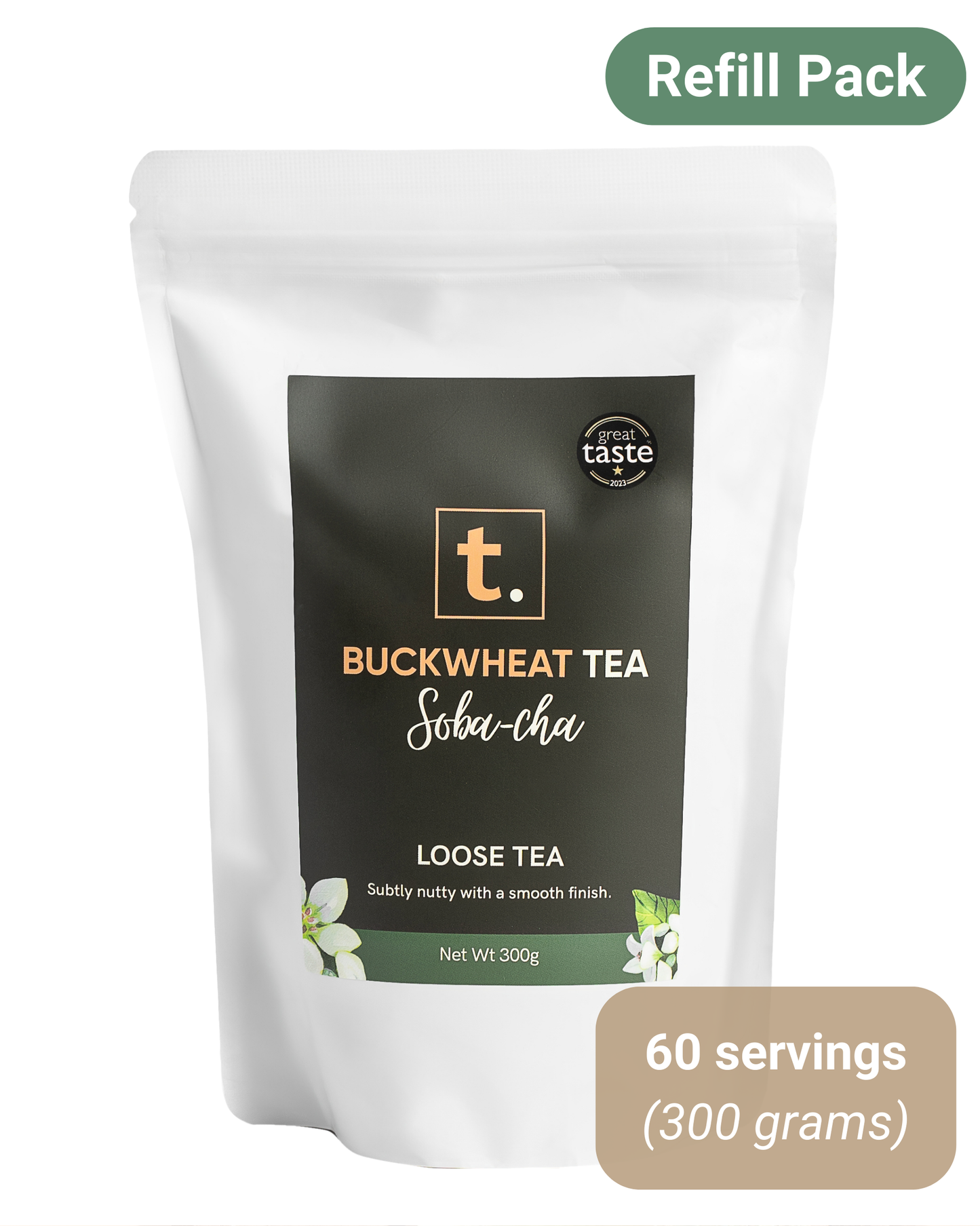 t. buckwheat tea soba-cha loose tea refill pack