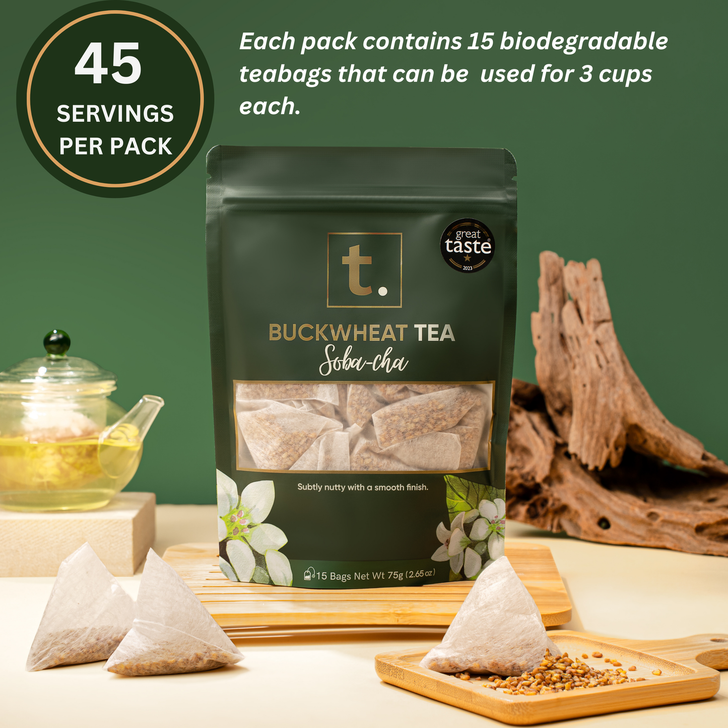 Buckwheat tea rebrew 3 times
