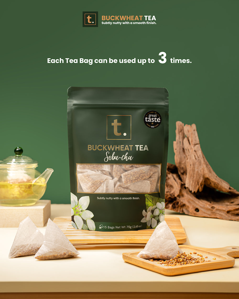 Buckwheat tea teabags 3 uses