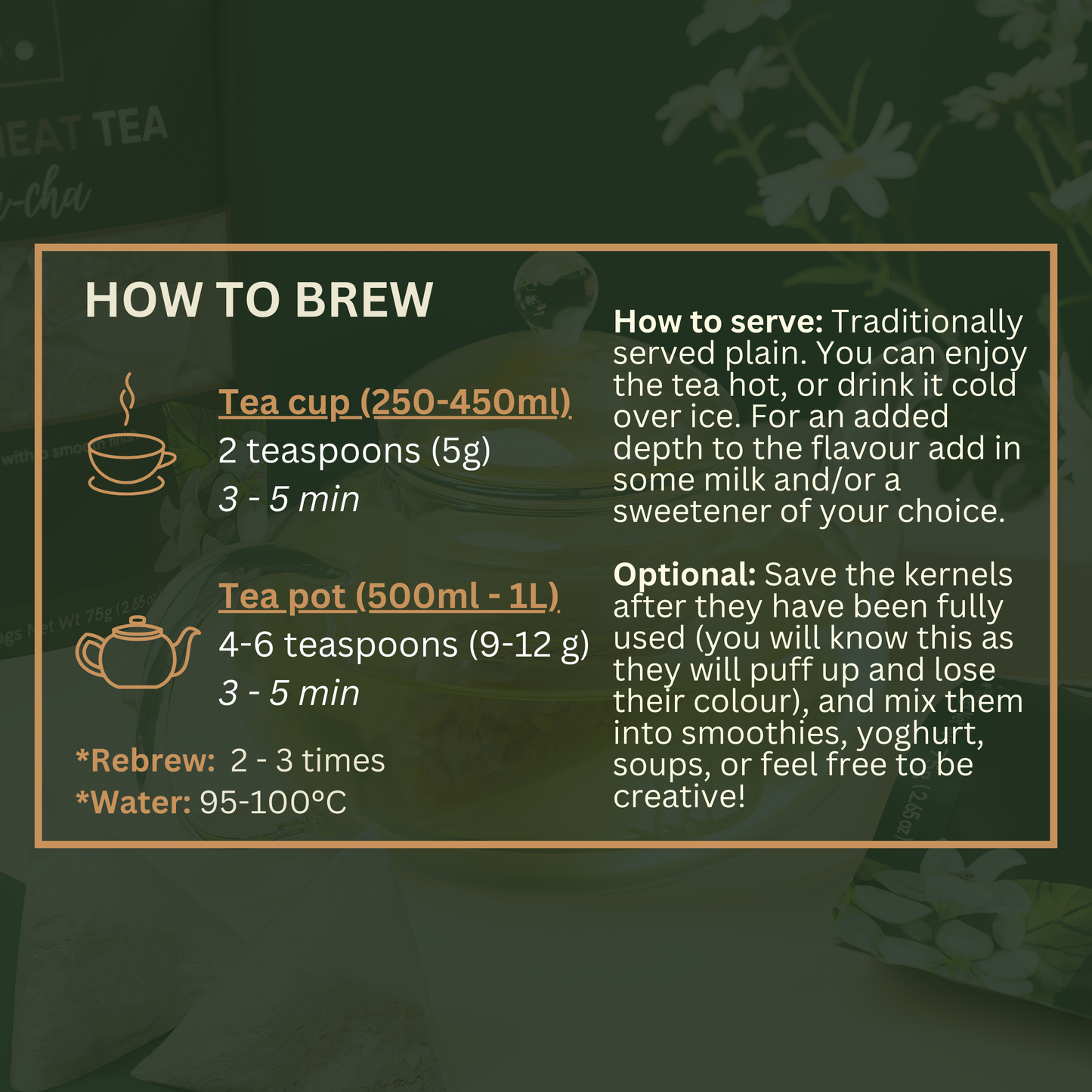Buckwhaeat Tea soba-cha How to Brew