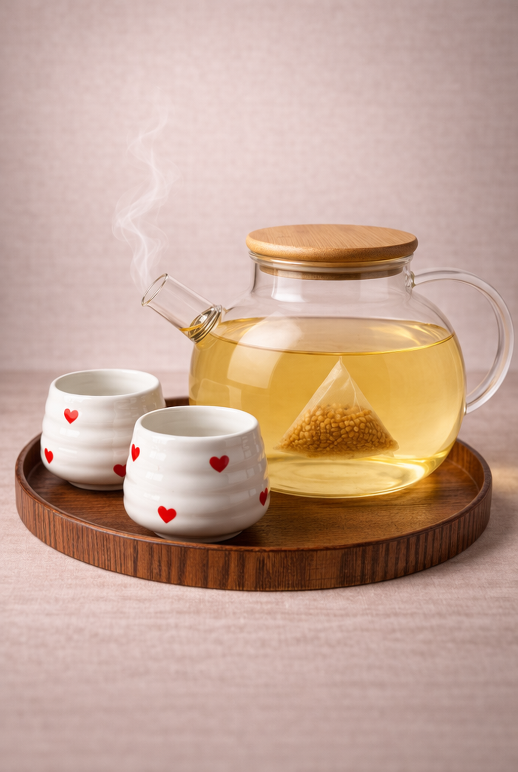 Glass Teapot with Bamboo Lid (1L)