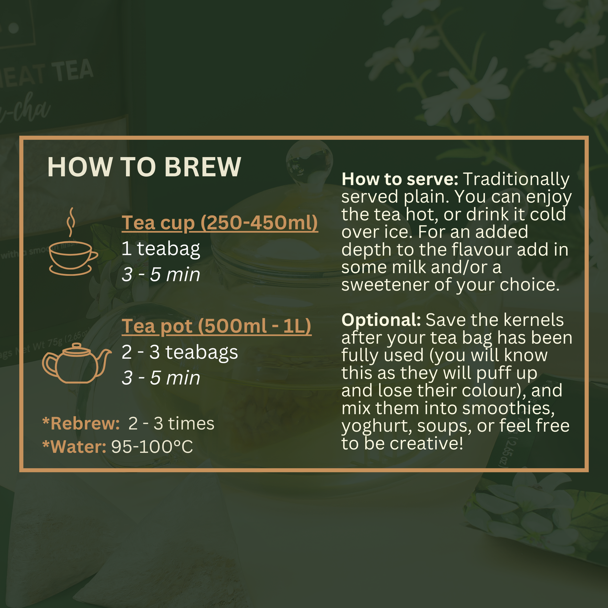 Buckwheat Tea Soba-cha How to Brew Teabags