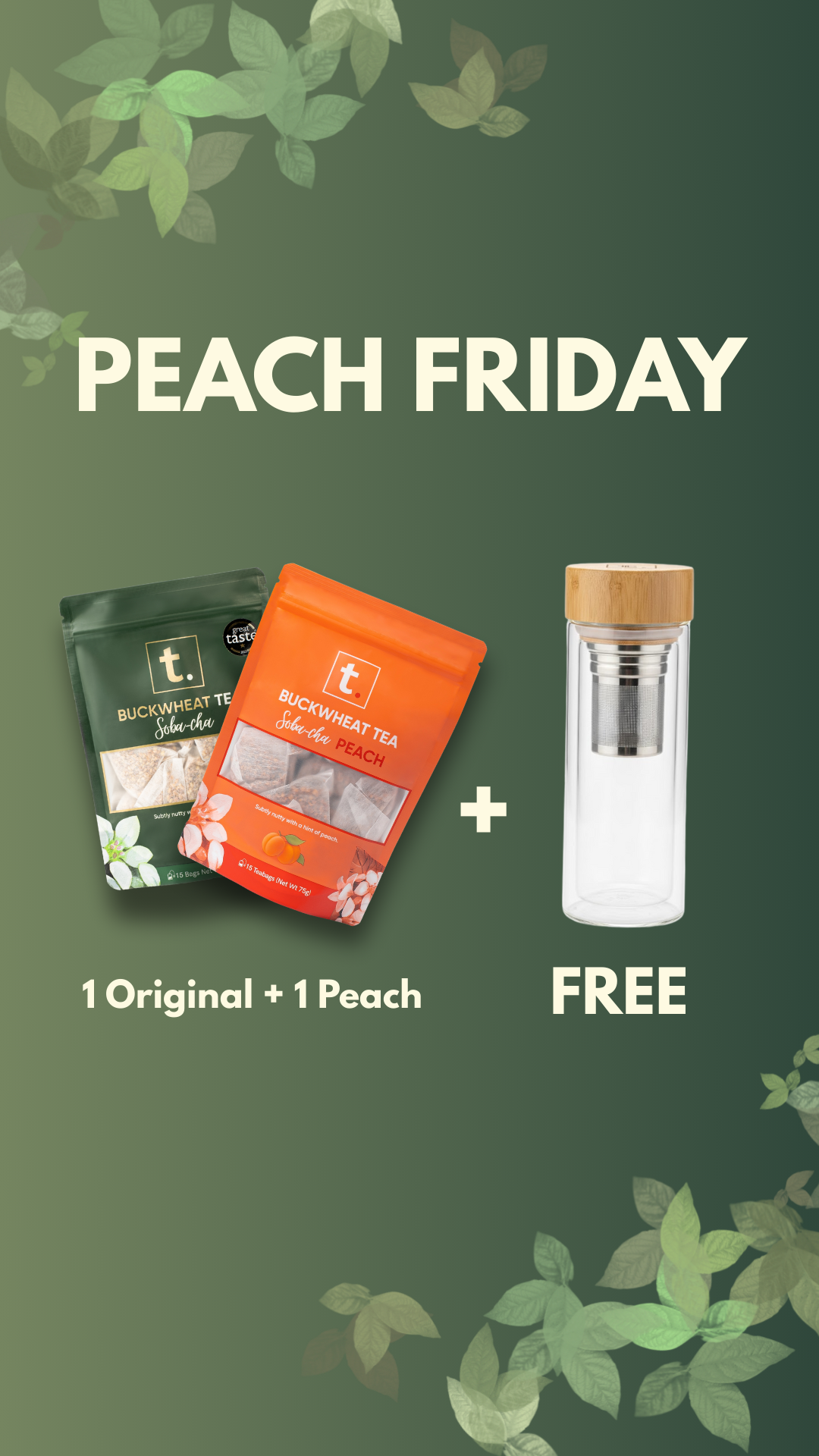 PEACH FRIDAY: Buy 2, Get a FREE Tea Bottle